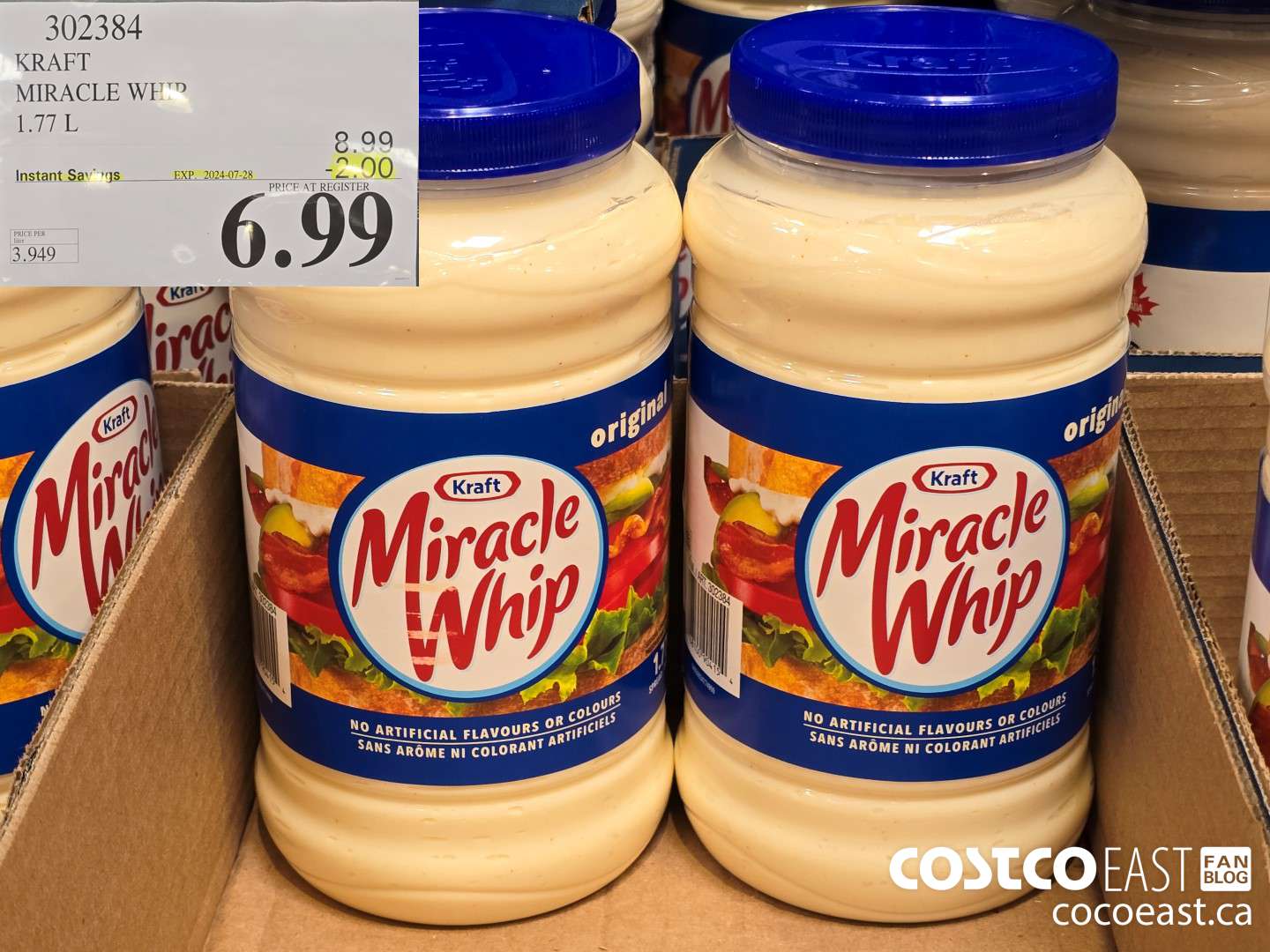 302384 KRAFT MIRACLE WHIP 1.77 L ($2.00 INSTANT SAVINGS EXPIRES ON 2024-07-28) $6.99