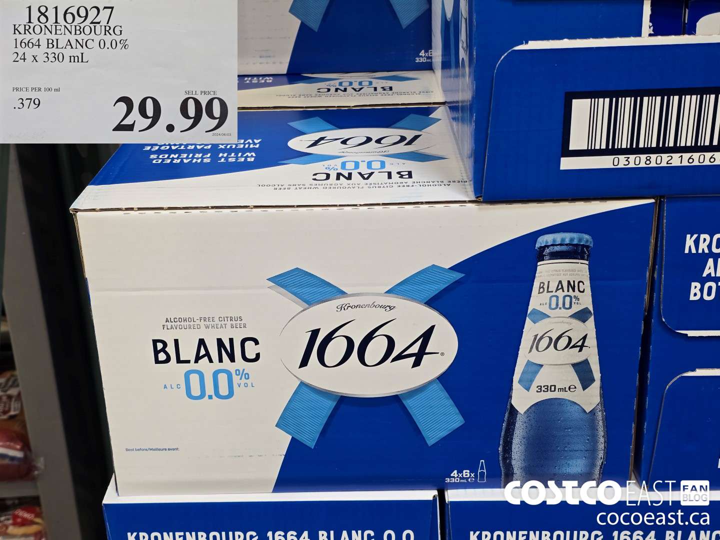 1816927 KRONENBOURG 1664 BLANC 0.0% 24 x 330 mL $29.99