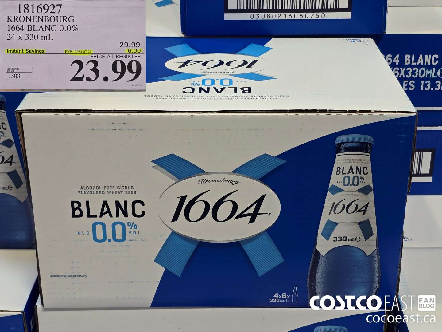 1816927 KRONENBOURG 1664 BLANC 0.0% 24 x 330 mL ($6.00 INSTANT SAVINGS EXPIRES ON 2024-07-21) $23.99
