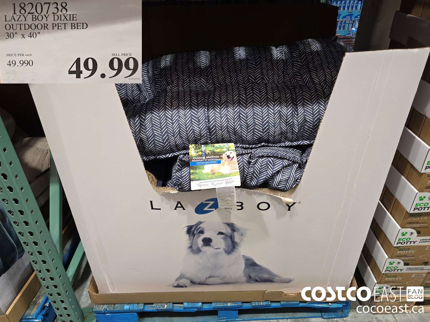 1820738 LAZY BOY DIXIE OUTDOOR PET BED 30