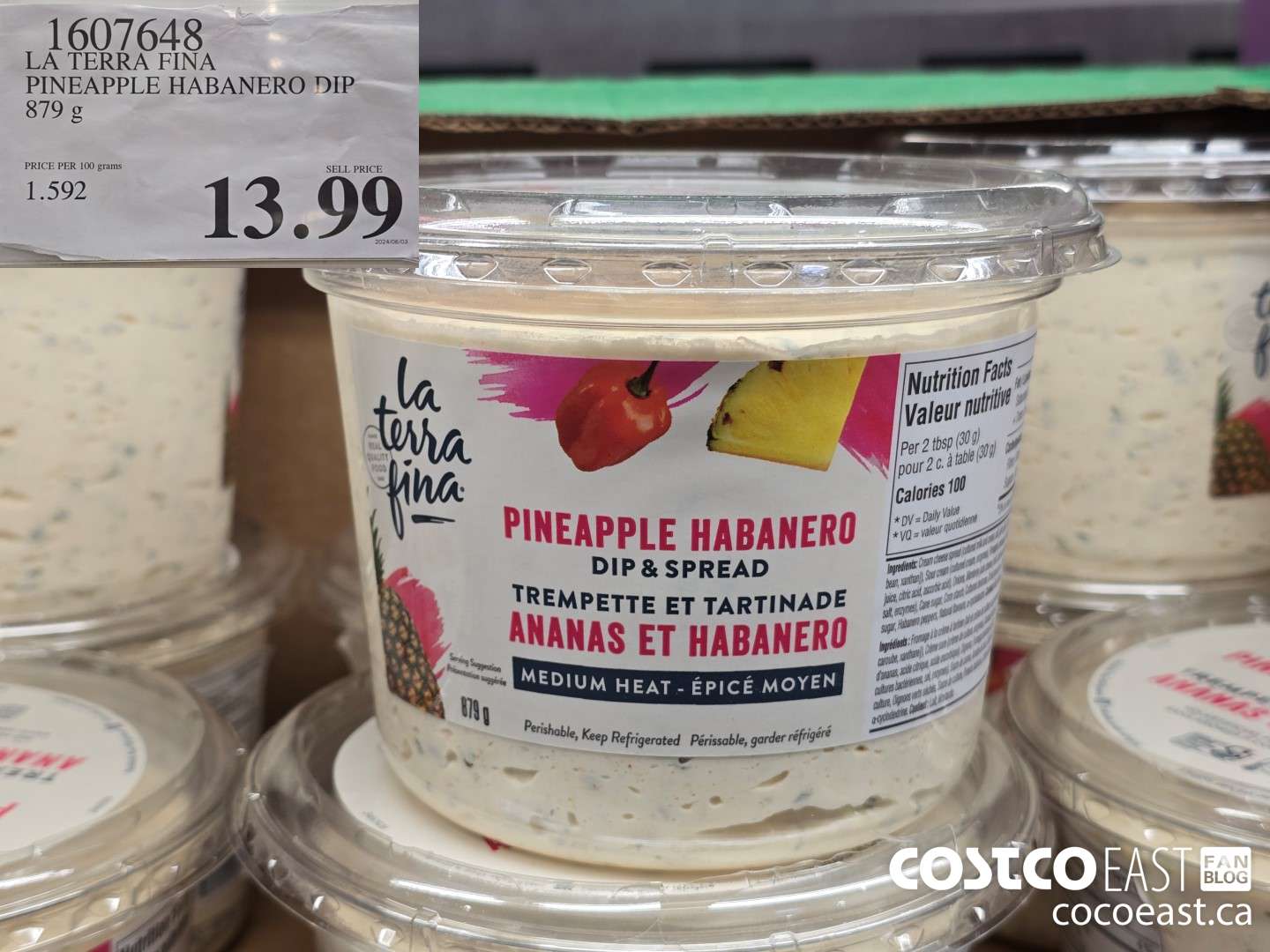 1607648 LA TERRA FINA PINEAPPLE HABANERO DIP 879 G $13.99