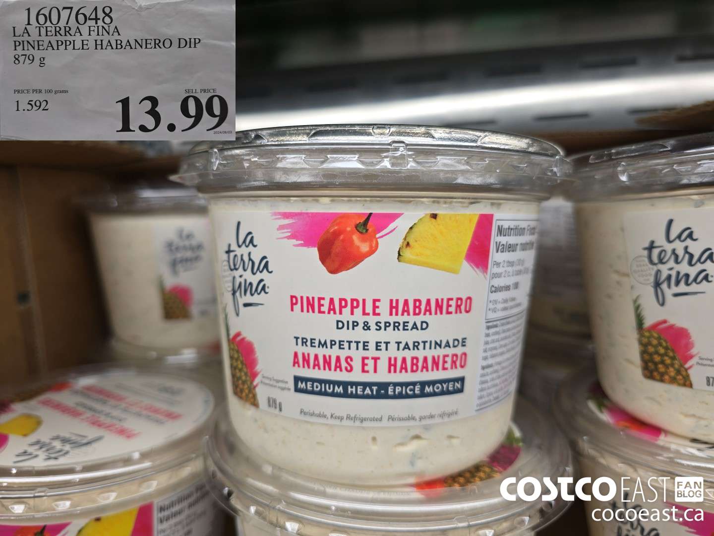 1607648 LA TERRA FINA PINEAPPLE HABANERO DIP 879 G $13.99