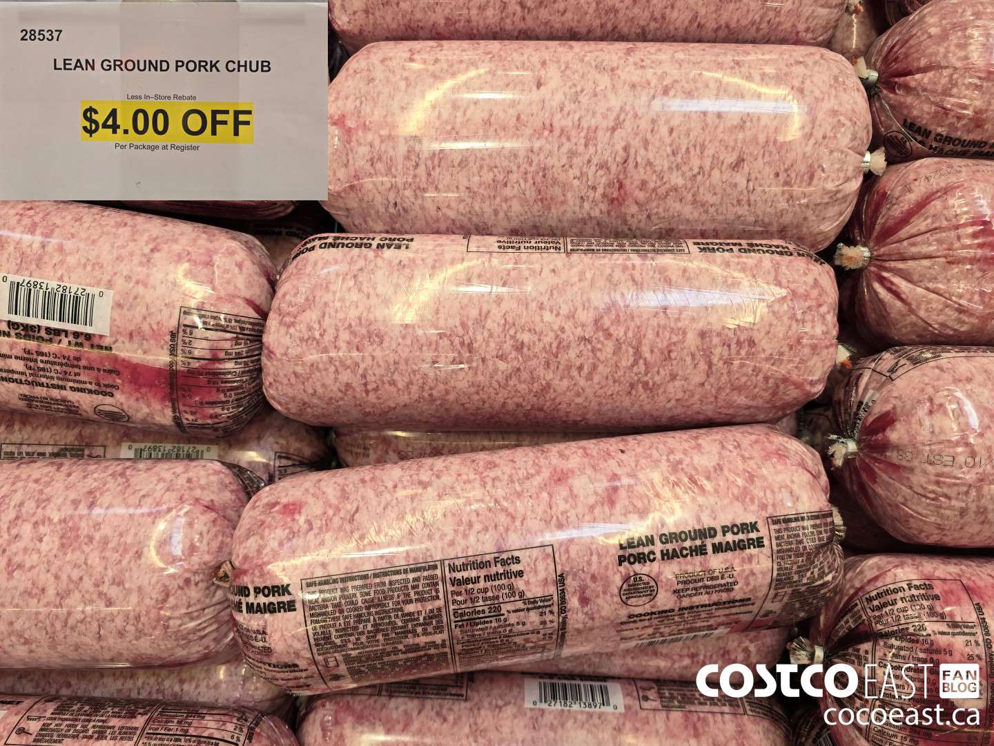 28537 LEAN GROUND PORK CHUB ($4.00 INSTANT SAVINGS)