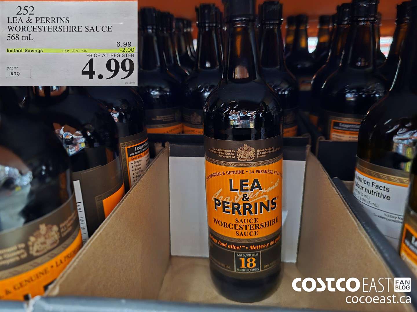 252 LEA & PERRINS WORCESTERSHIRE SAUCE 568 ML ($2.00 INSTANT SAVINGS EXPIRES ON 2024-07-07) $4.99