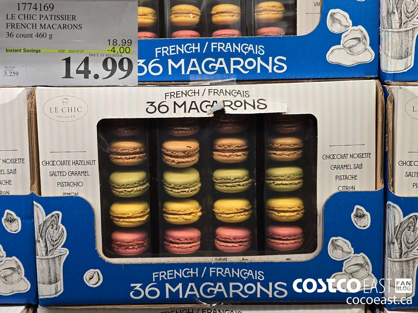 1774169 LE CHIC PATISSIER FRENCH MACARONS 36 count 460 g ($4.00 INSTANT SAVINGS EXPIRES ON 2024-07-07) $14.99