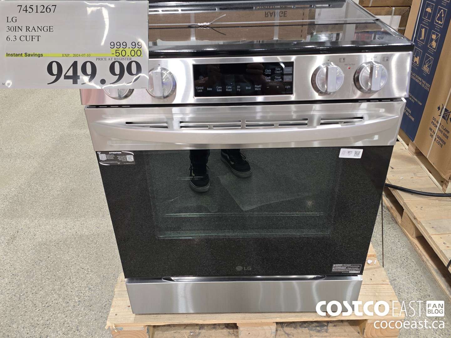 7451267 LG 30IN RANGE 6.3 CU. FT. ($50.00 INSTANT SAVINGS EXPIRES ON 2024-07-10) $949.99