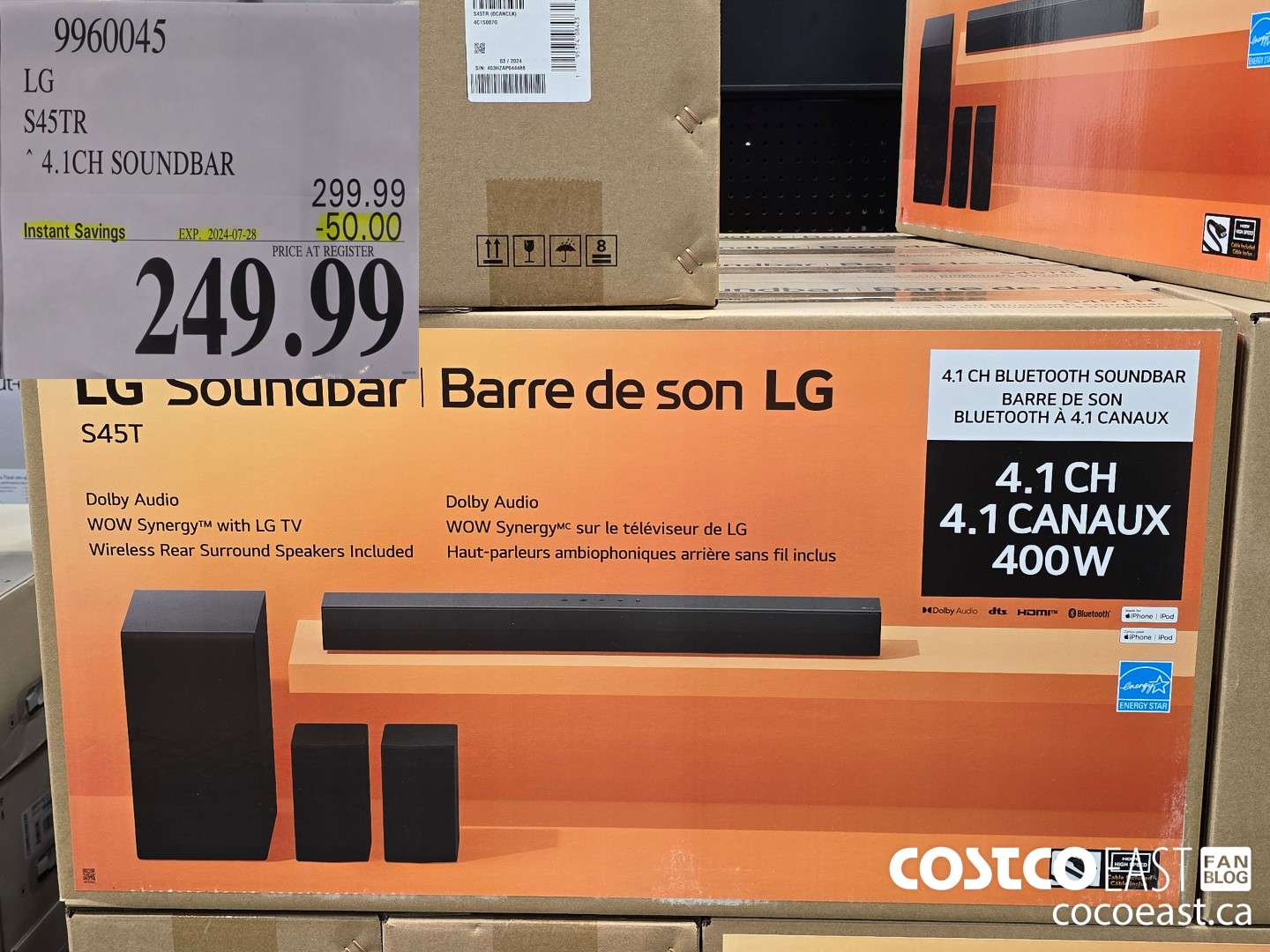 9960045 LG S45TR * 4.1CH SOUNDBAR ($50.00 INSTANT SAVINGS EXPIRES ON 2024-07-28) $249.99