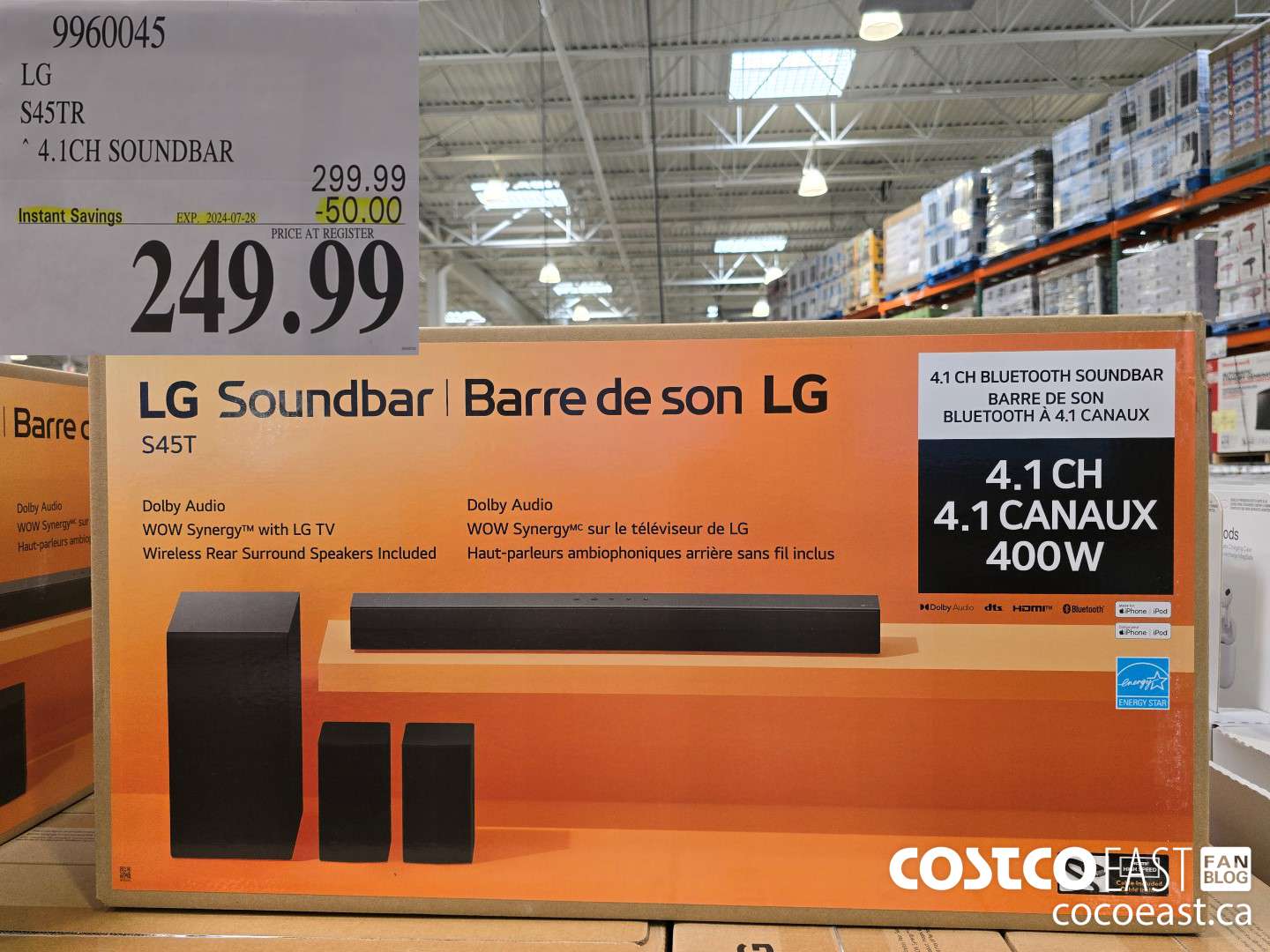 9960045 LG S45TR * 4.1CH SOUNDBAR ($50.00 INSTANT SAVINGS EXPIRES ON 2024-07-28) $249.99