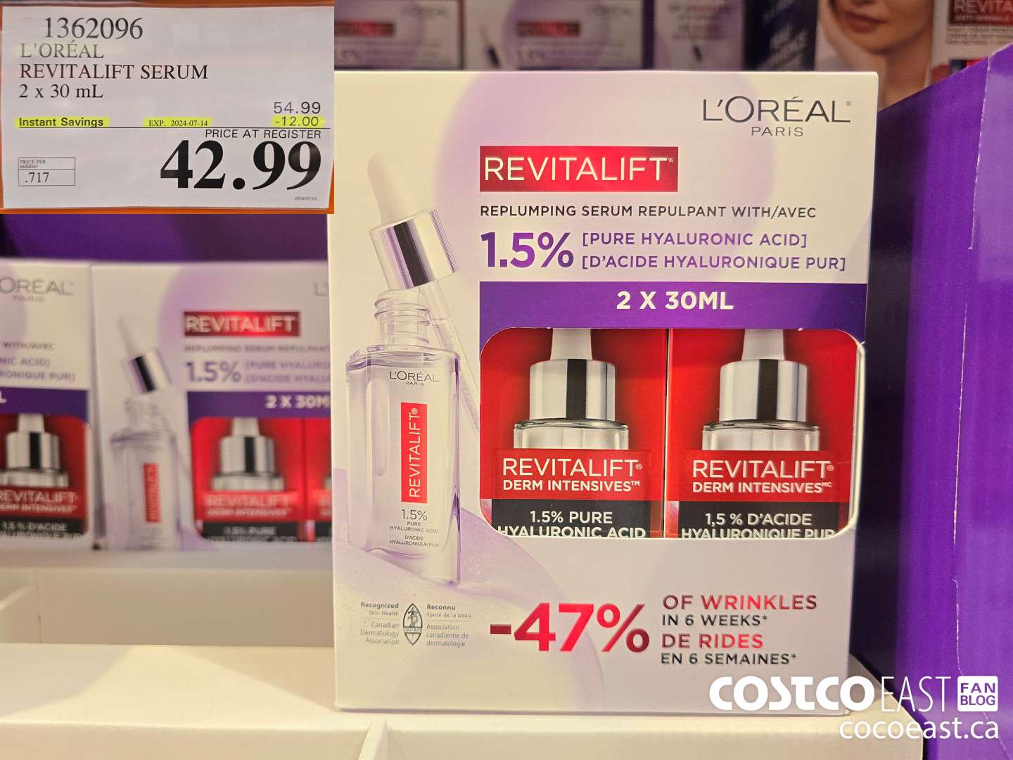 1362096 L'OREAL REVITALIFT SERUM 2 x 30 mL ($12.00 INSTANT SAVINGS EXPIRES ON 2024-07-14) $42.99