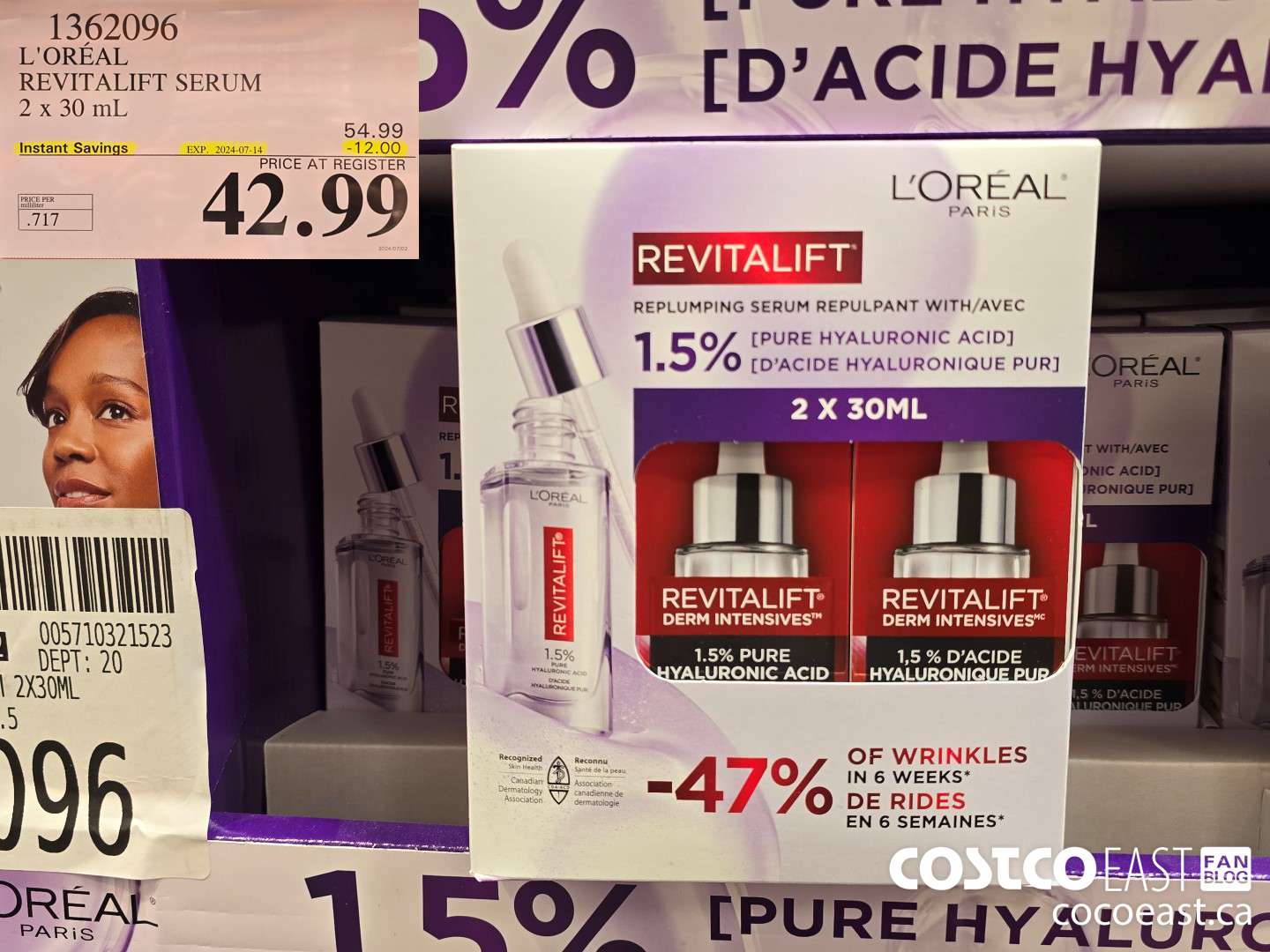 1362096 L'OREAL REVITALIFT SERUM 2 x 30 mL ($12.00 INSTANT SAVINGS EXPIRES ON 2024-07-14) $42.99