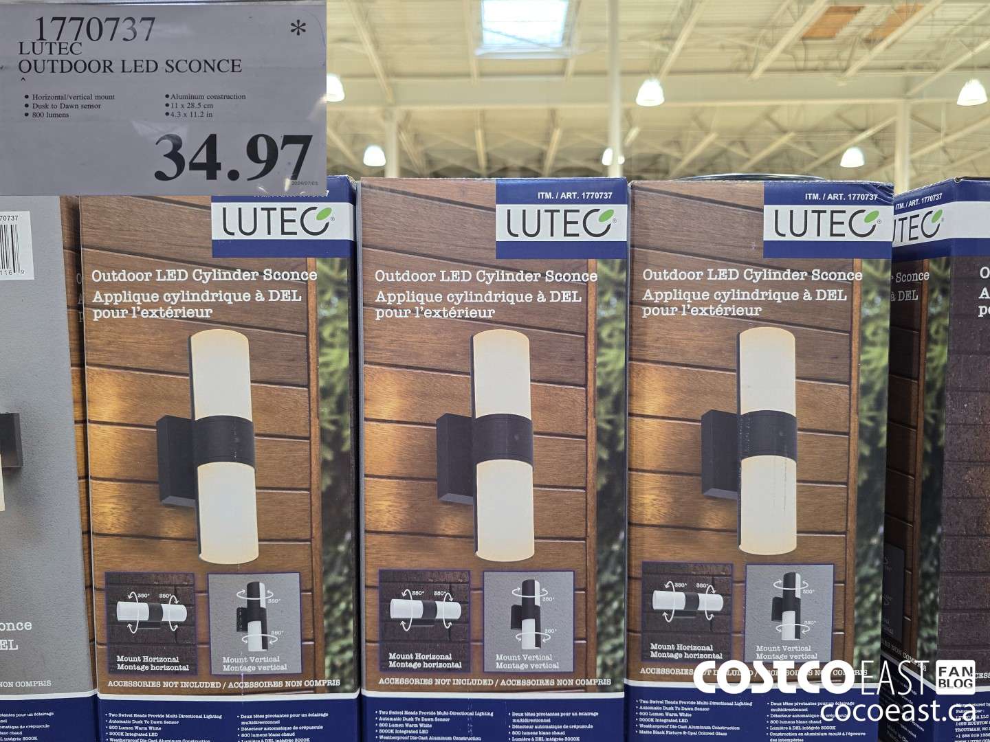 1770737 LUTEC OUTDOOR LED SCONCE $34.97