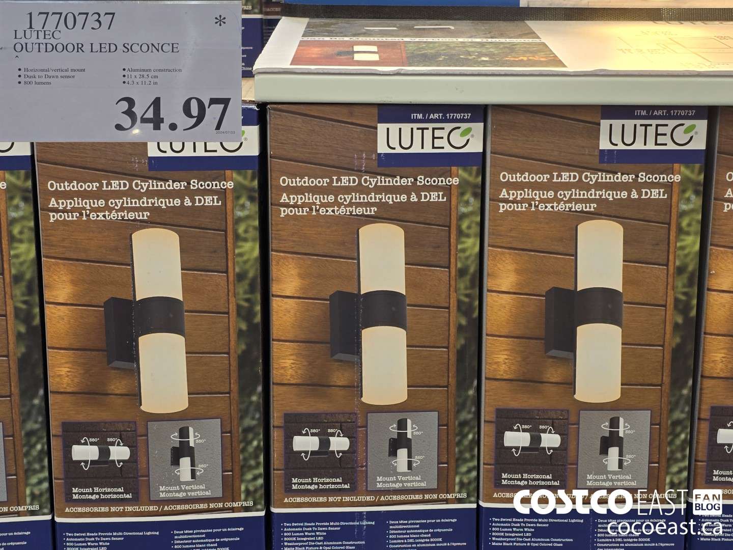 1770737 LUTEC OUTDOOR LED SCONCE $34.97