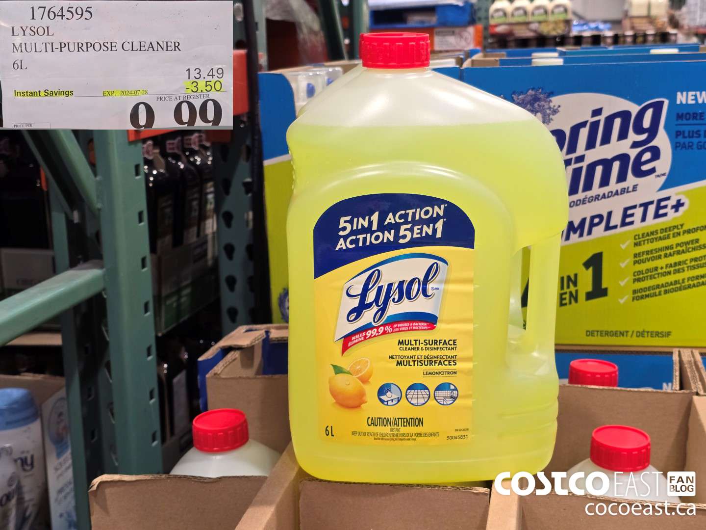 1764595 LYSOL MULTI-PURPOSE CLEANER 6L ($3.50 INSTANT SAVINGS EXPIRES ON 2024-07-28) $9.99
