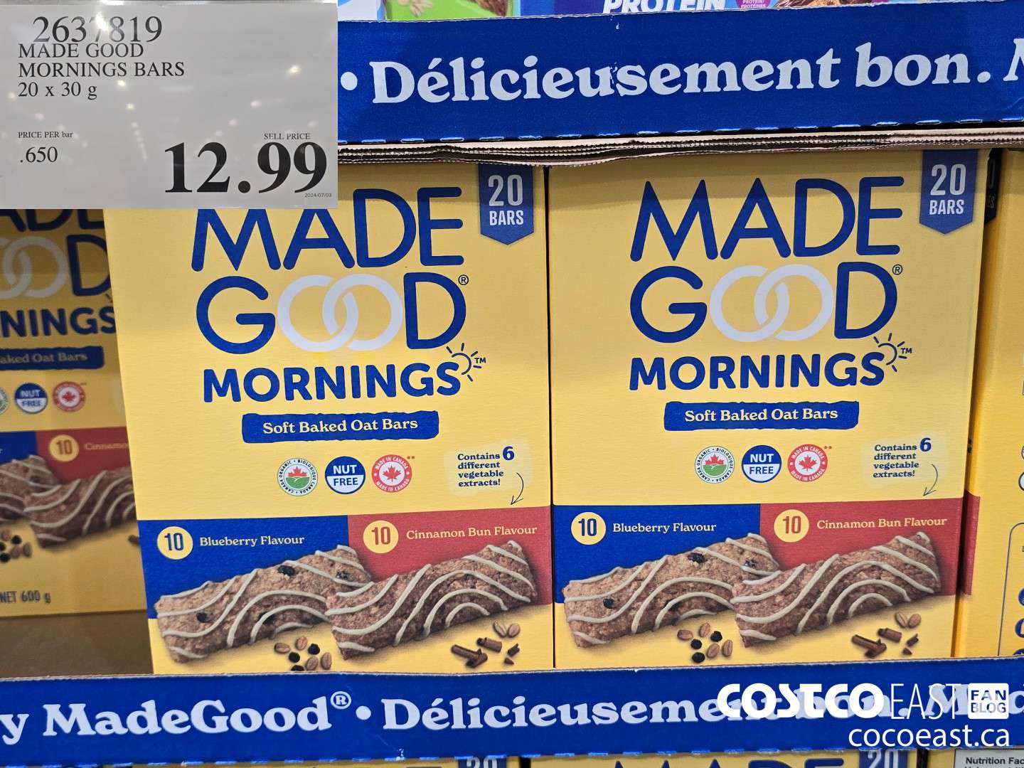 2637819 MADE GOOD MORNINGS BARS 20 x 30 g $12.99