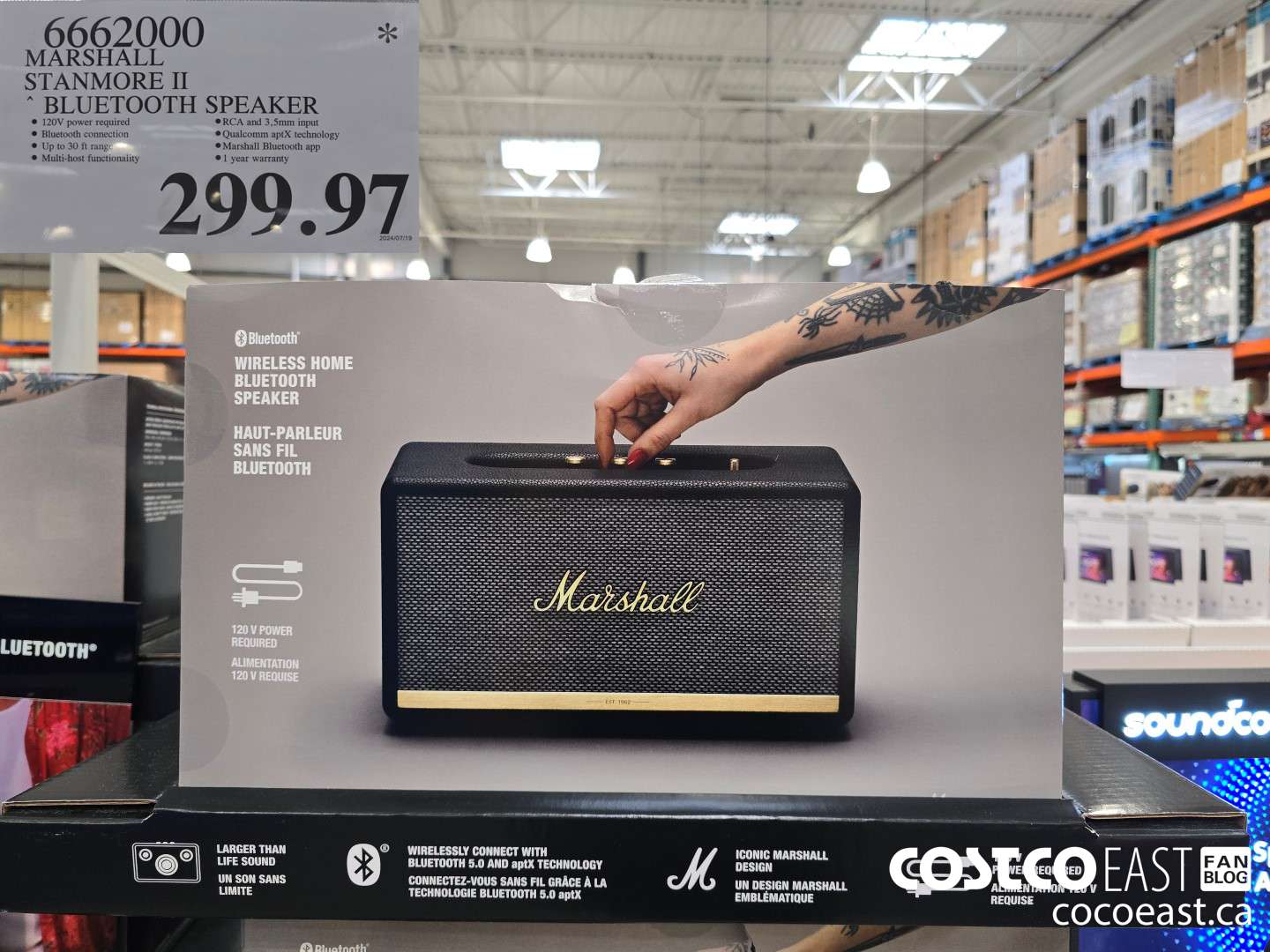 6662000 MARSHALL STANMORE II BLUETOOTH SPEAKER $299.97