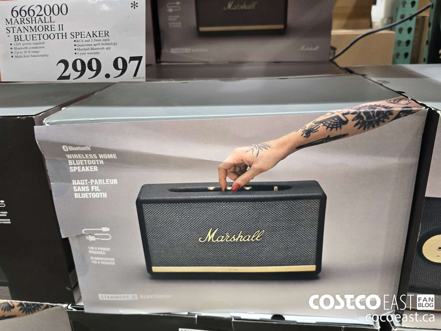 6662000 MARSHALL STANMORE II BLUETOOTH SPEAKER $299.97
