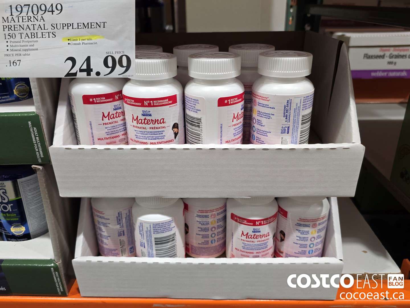 1970949 MATERNA PRENATAL SUPPLEMENT 150 TABLETS $24.99