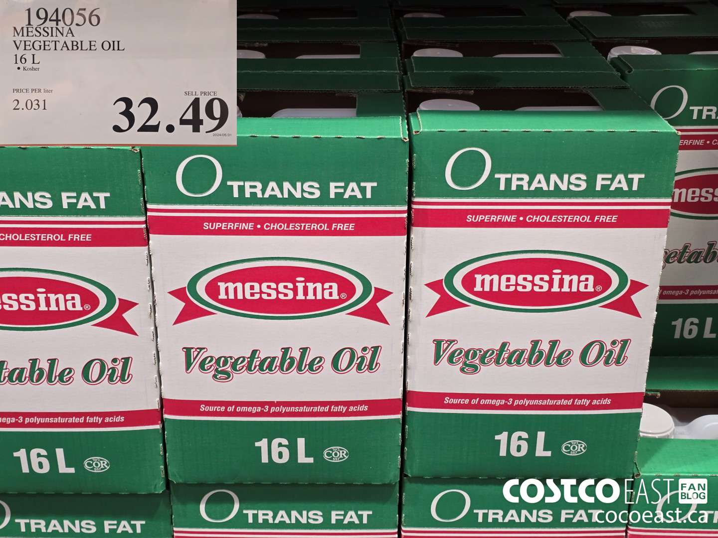 194056 MESSINA VEGETABLE OIL 16 L $32.49