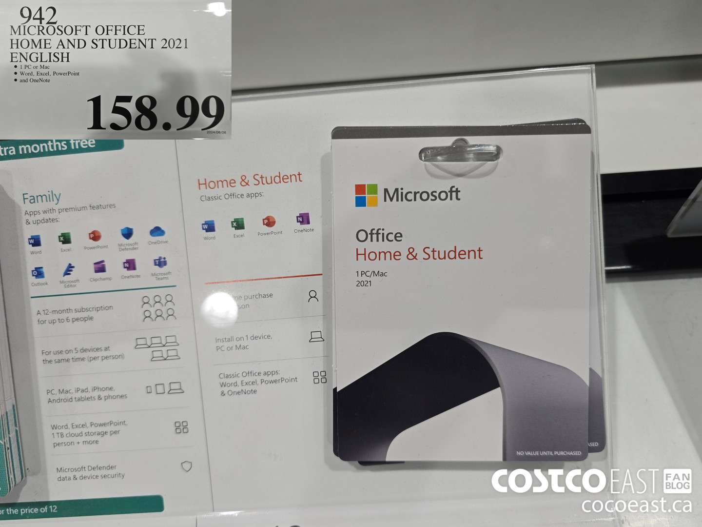 942 MICROSOFT OFFICE HOME AND STUDENT 2021 ENGLISH $158.99