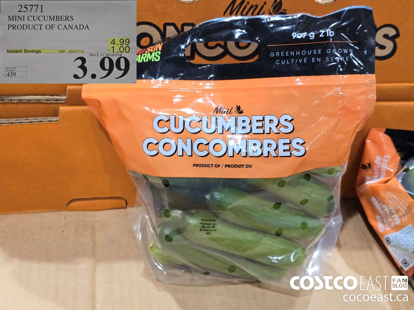 25771 MINI CUCUMBERS PRODUCT OF CANADA ($1.00 INSTANT SAVINGS EXPIRES ON 2024-07-07) $3.99