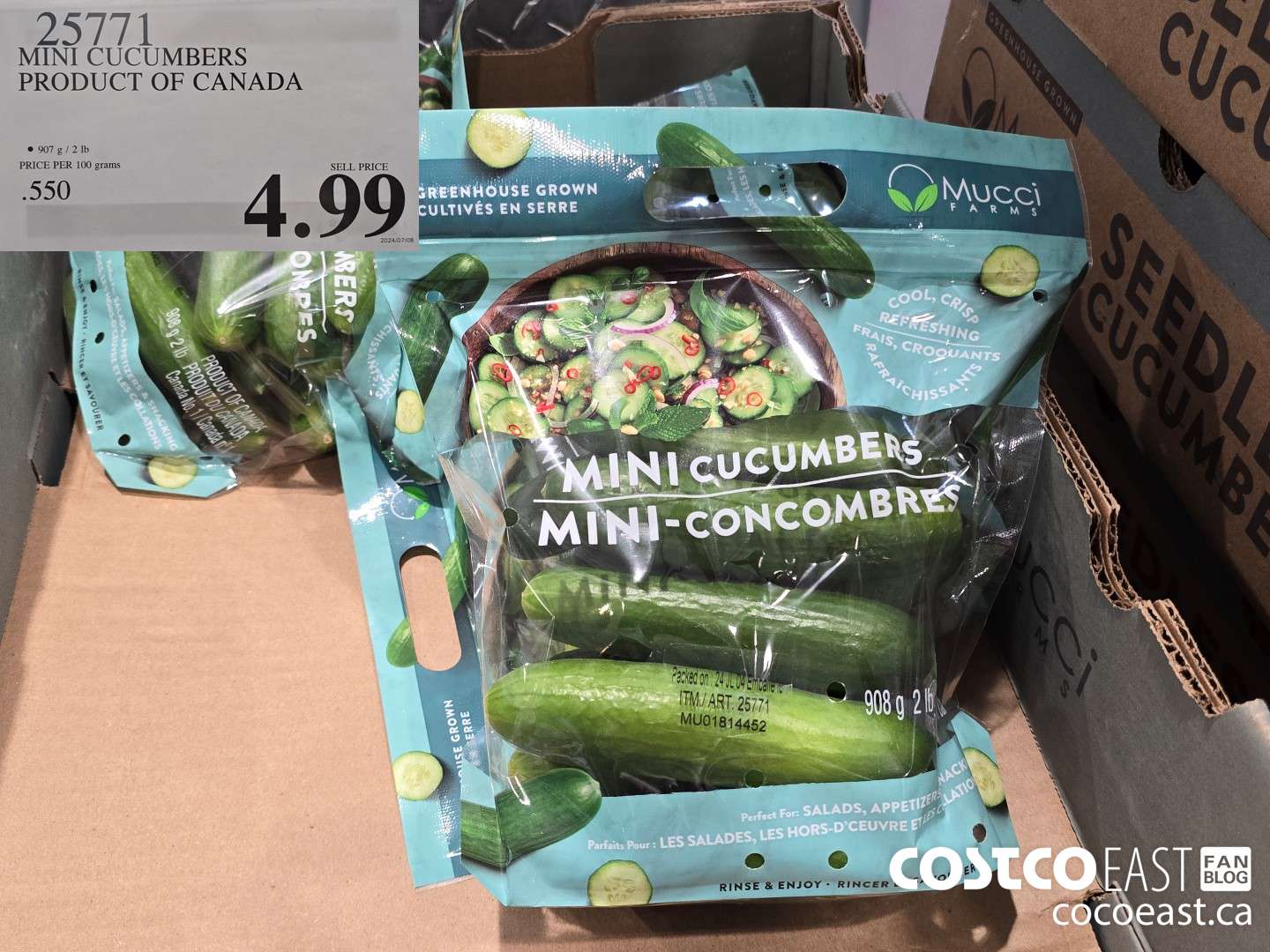 25771 MINI CUCUMBERS PRODUCT OF CANADA $4.99