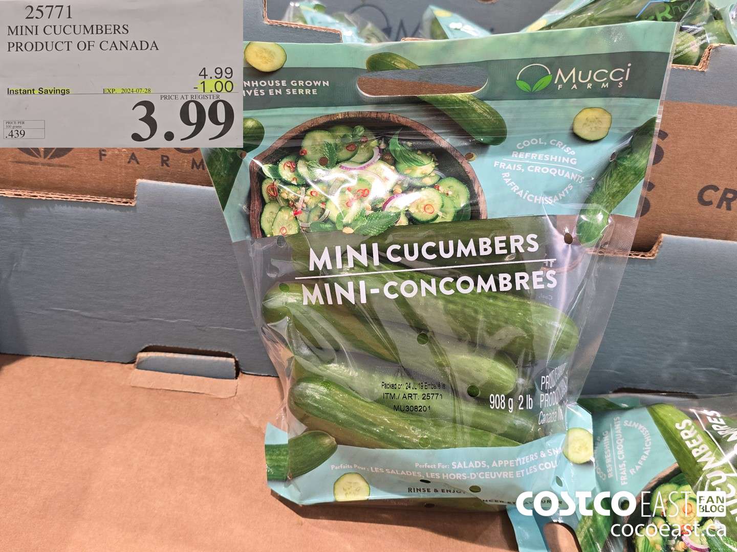 25771 MINI CUCUMBERS PRODUCT OF CANADA ($1.00 INSTANT SAVINGS EXPIRES ON 2024-07-28) $3.99