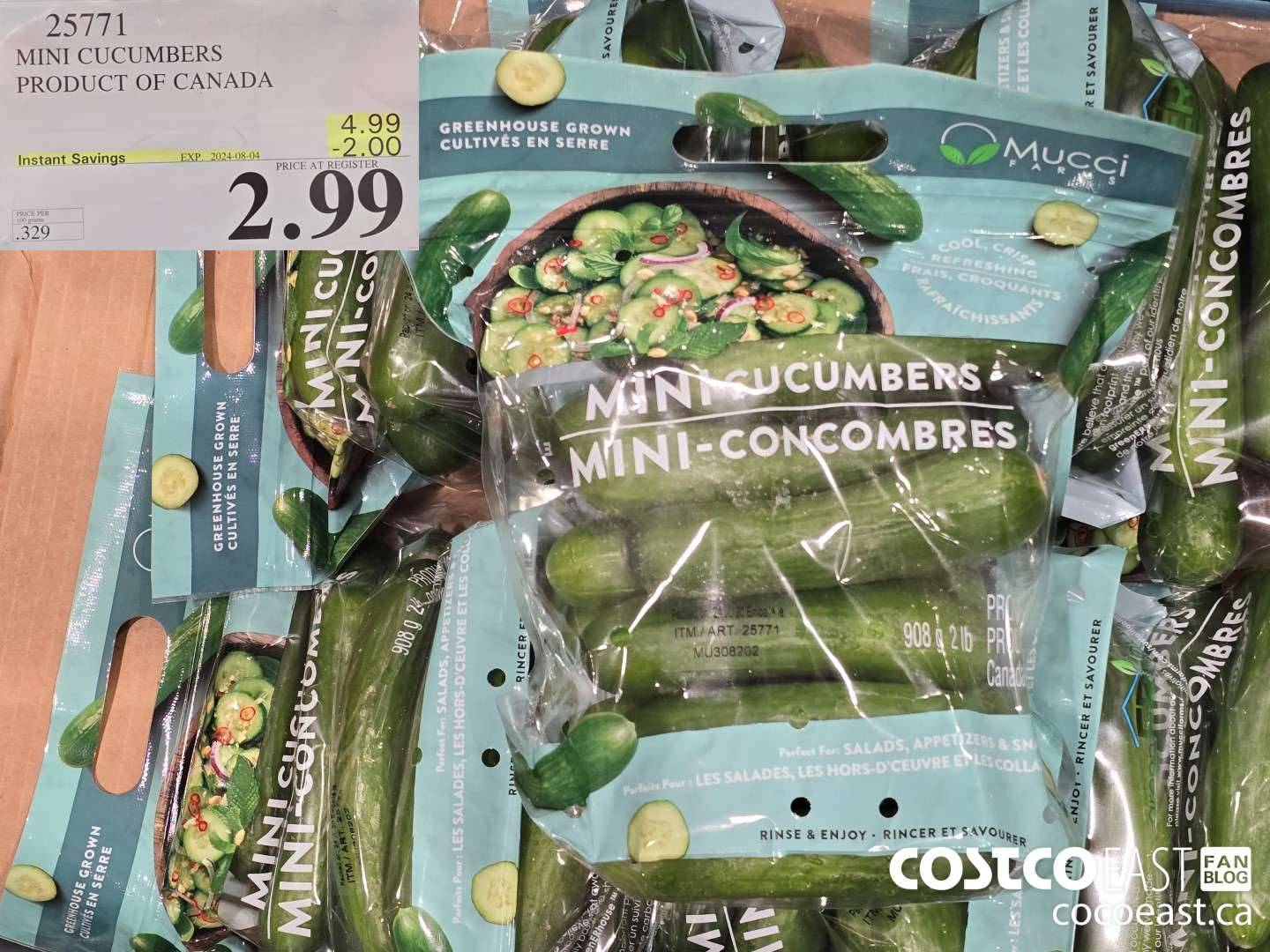 25771 MINI CUCUMBERS PRODUCT OF CANADA ($2.00 INSTANT SAVINGS EXPIRES ON 2024-08-04) $2.99