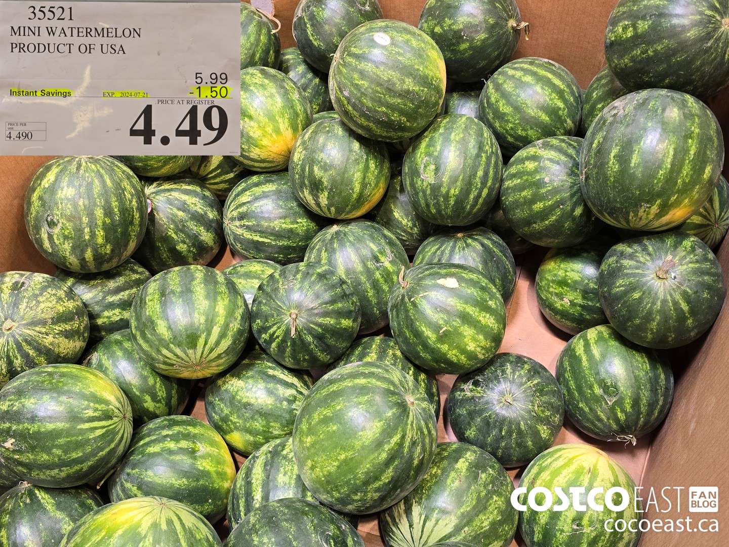 35521 MINI WATERMELON PRODUCT OF USA ($1.50 INSTANT SAVINGS EXPIRES ON 2024-07-21) $4.49