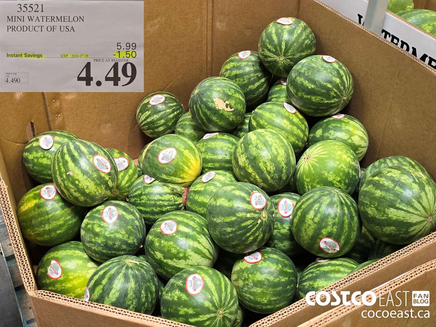 35521 MINI WATERMELON PRODUCT OF USA ($1.50 INSTANT SAVINGS EXPIRES ON 2024-07-28) $4.49