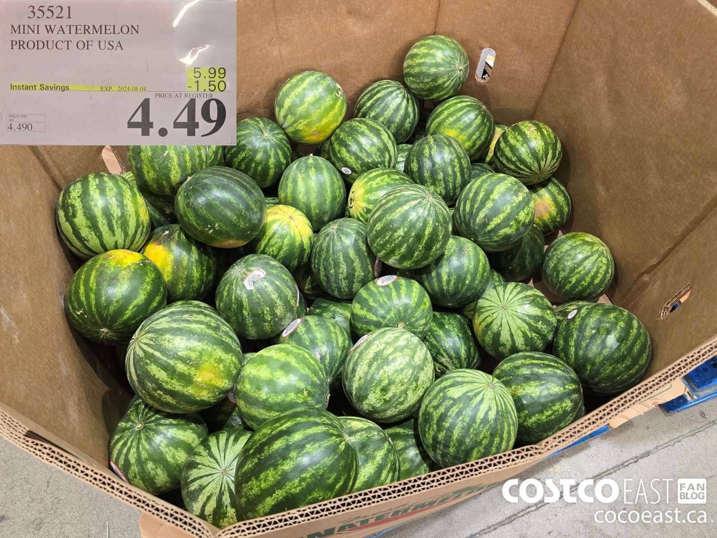 35521 MINI WATERMELON PRODUCT OF USA ($1.50 INSTANT SAVINGS EXPIRES ON 2024-08-04) $4.49