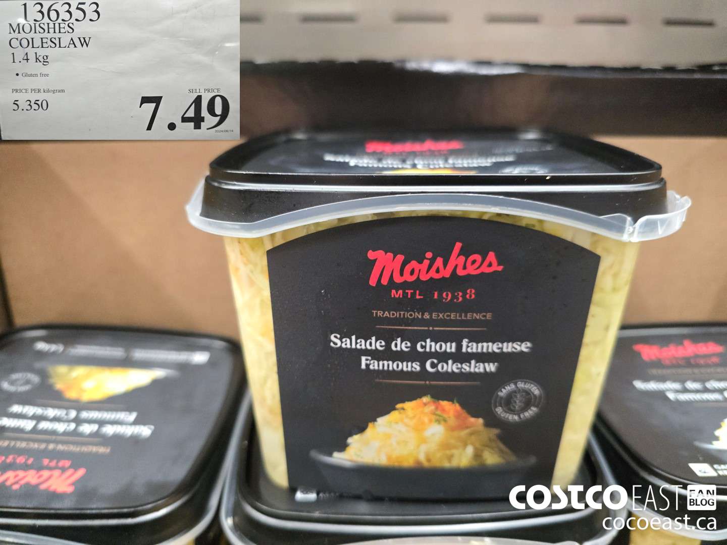 136353 MOISHES COLESLAW 1.4 KG $7.49