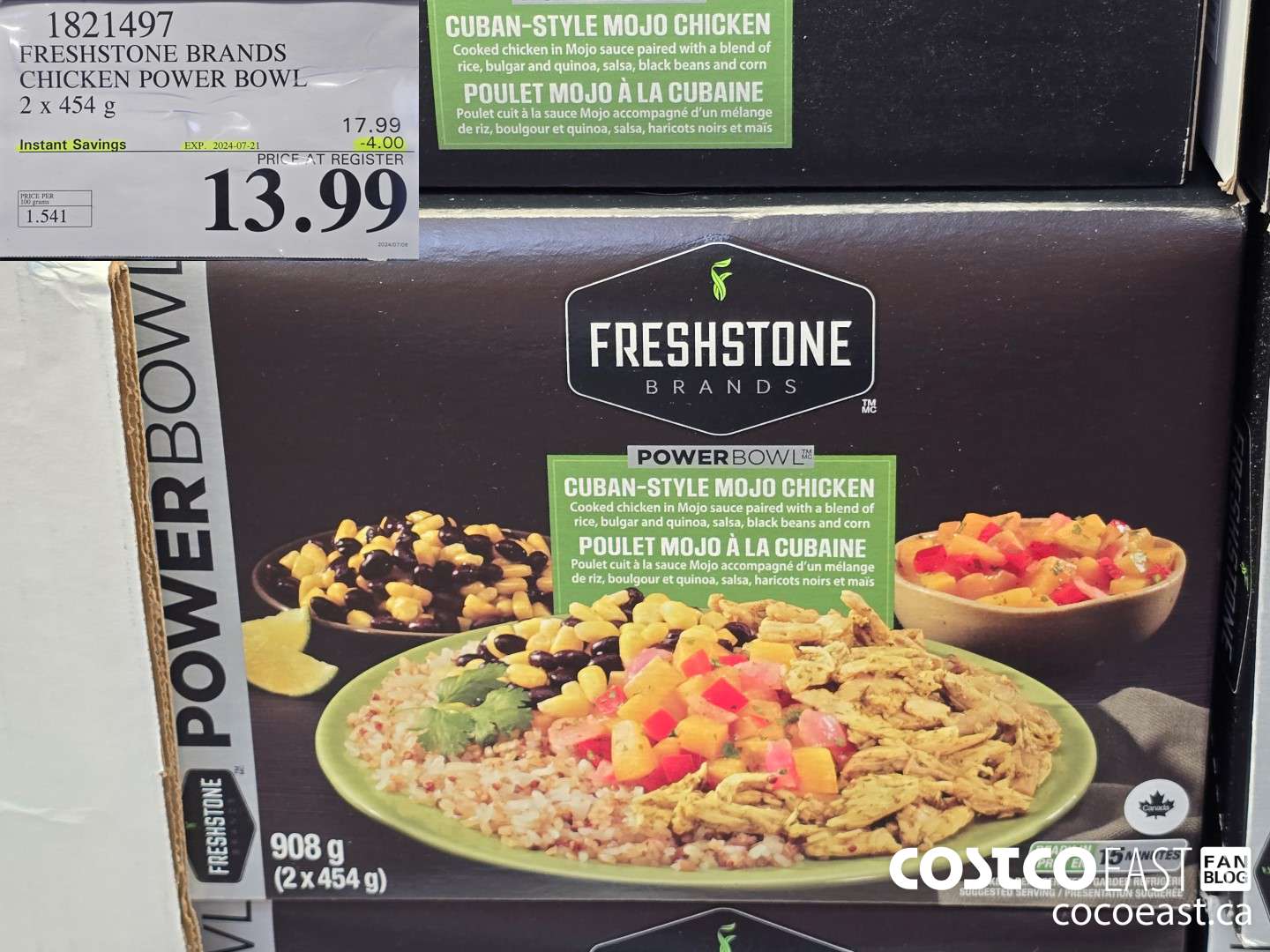 1821497 MOJO CHICKEN POWER BOWL 2 x 454 G ($4.00 INSTANT SAVINGS EXPIRES ON 2024-07-21) $13.99