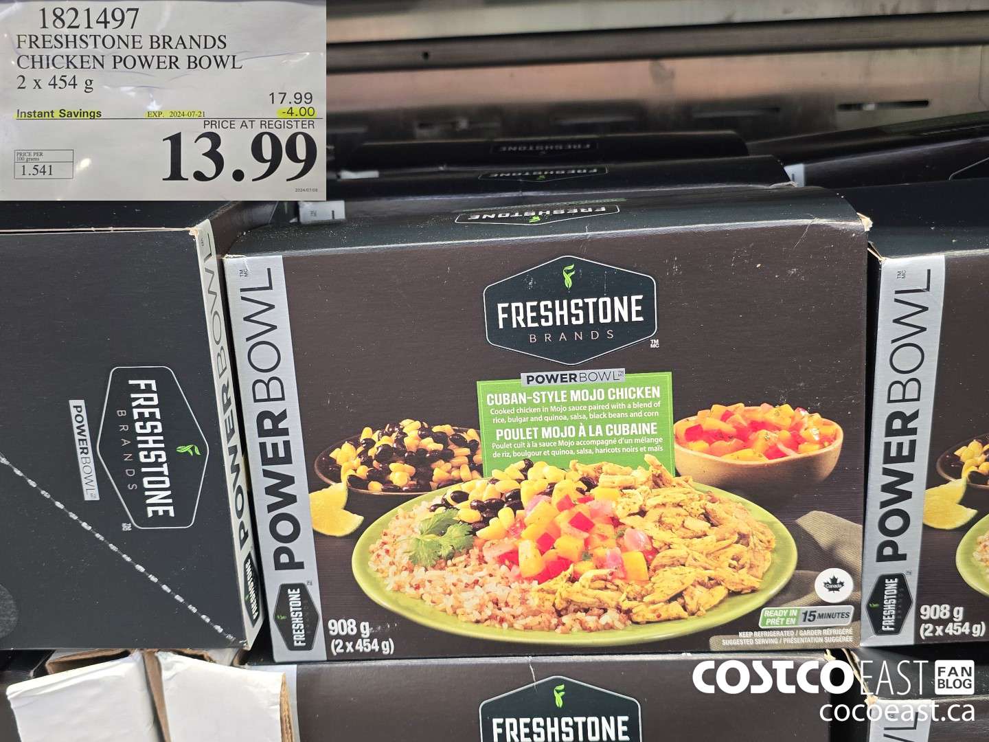 1821497 MOJO CHICKEN POWER BOWL 2 x 454 G ($4.00 INSTANT SAVINGS EXPIRES ON 2024-07-21) $13.99