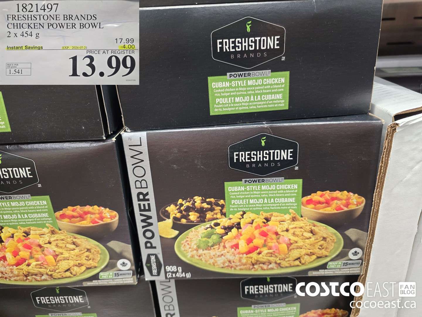 1821497 MOJO CHICKEN POWER BOWL 2 x 454 G ($4.00 INSTANT SAVINGS EXPIRES ON 2024-07-21) $13.99