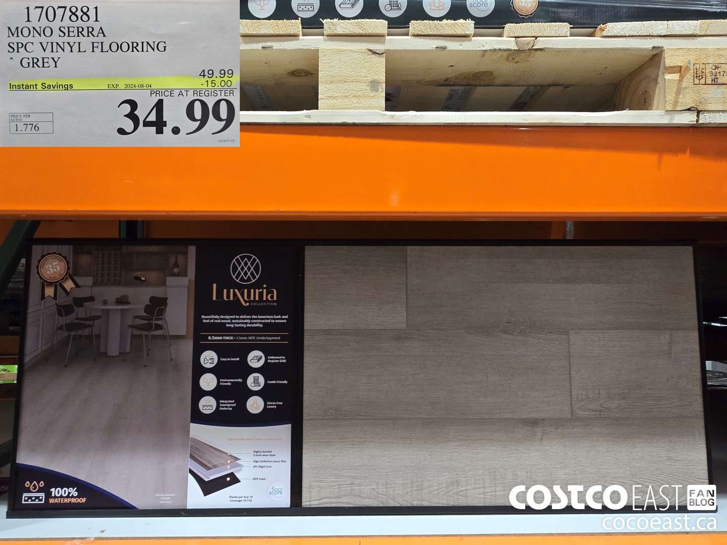 1707881 MONO SERRA 5PC VINYL FLOORING GREY ($15.00 INSTANT SAVINGS EXPIRES ON 2024-08-04) $34.99