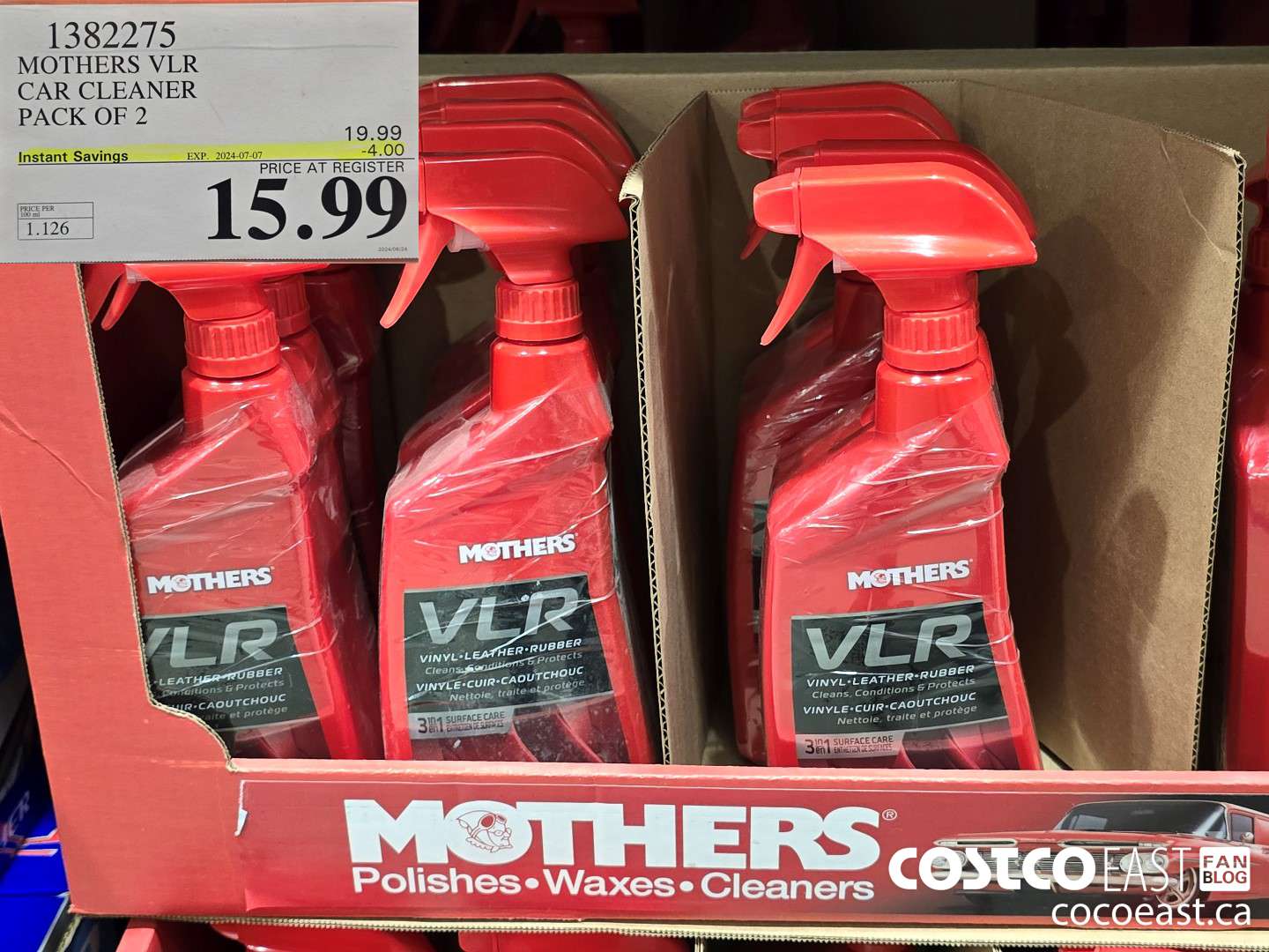 1382275 MOTHERS VLR CAR CLEANER PACK OF 2 ($4.00 INSTANT SAVINGS EXPIRES ON 2024-07-07) $15.99