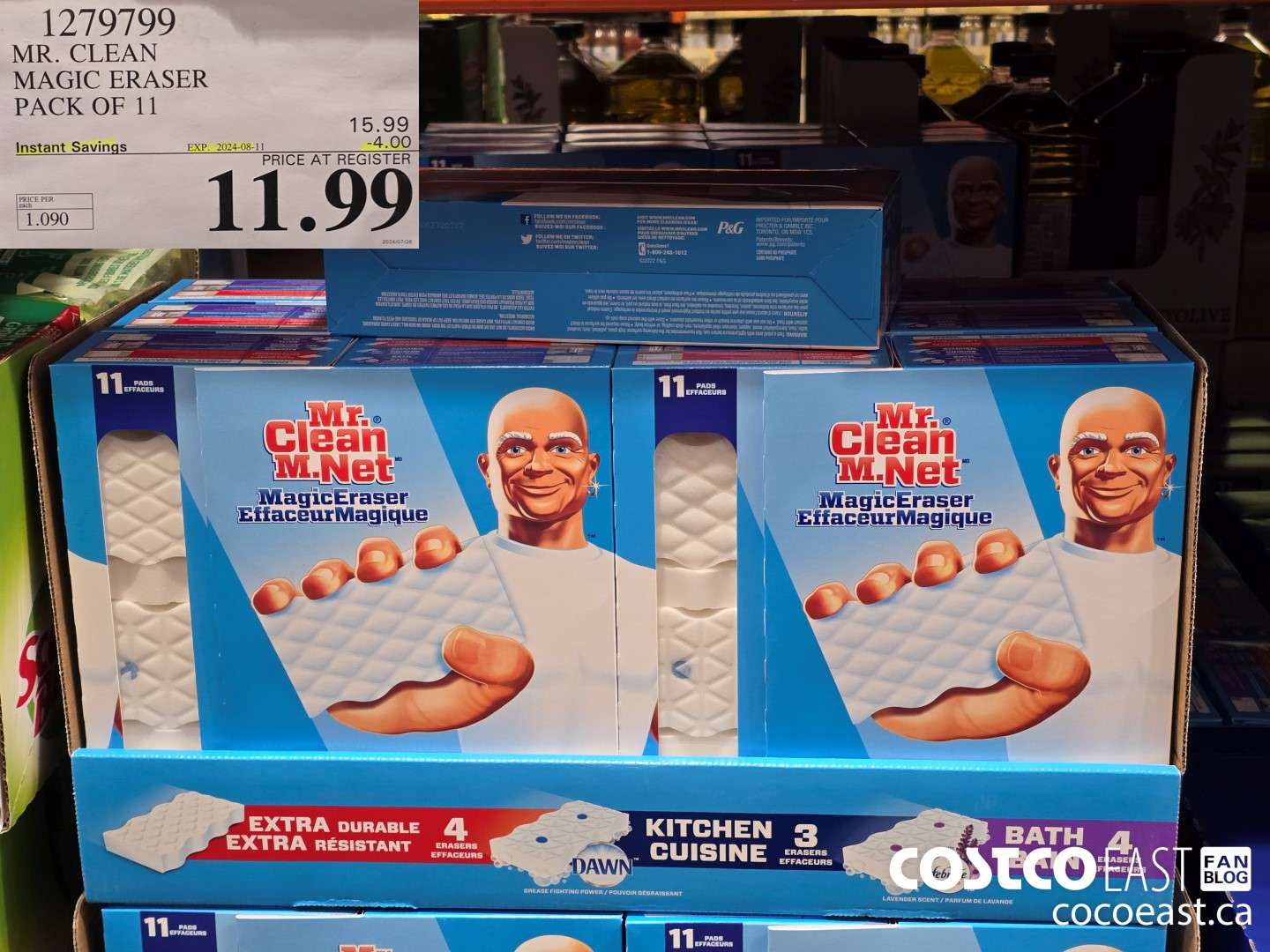 1279799 MR. CLEAN MAGIC ERASER PACK OF 11 ($4.00 INSTANT SAVINGS EXPIRES ON 2024-08-11) $11.99