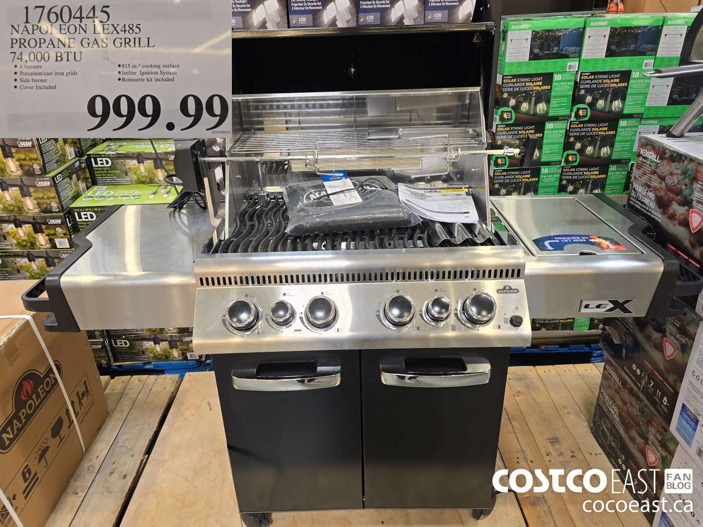 1760445 NAPOLEON LEX485 PROPANE GAS GRILL 74,000 BTU $999.99