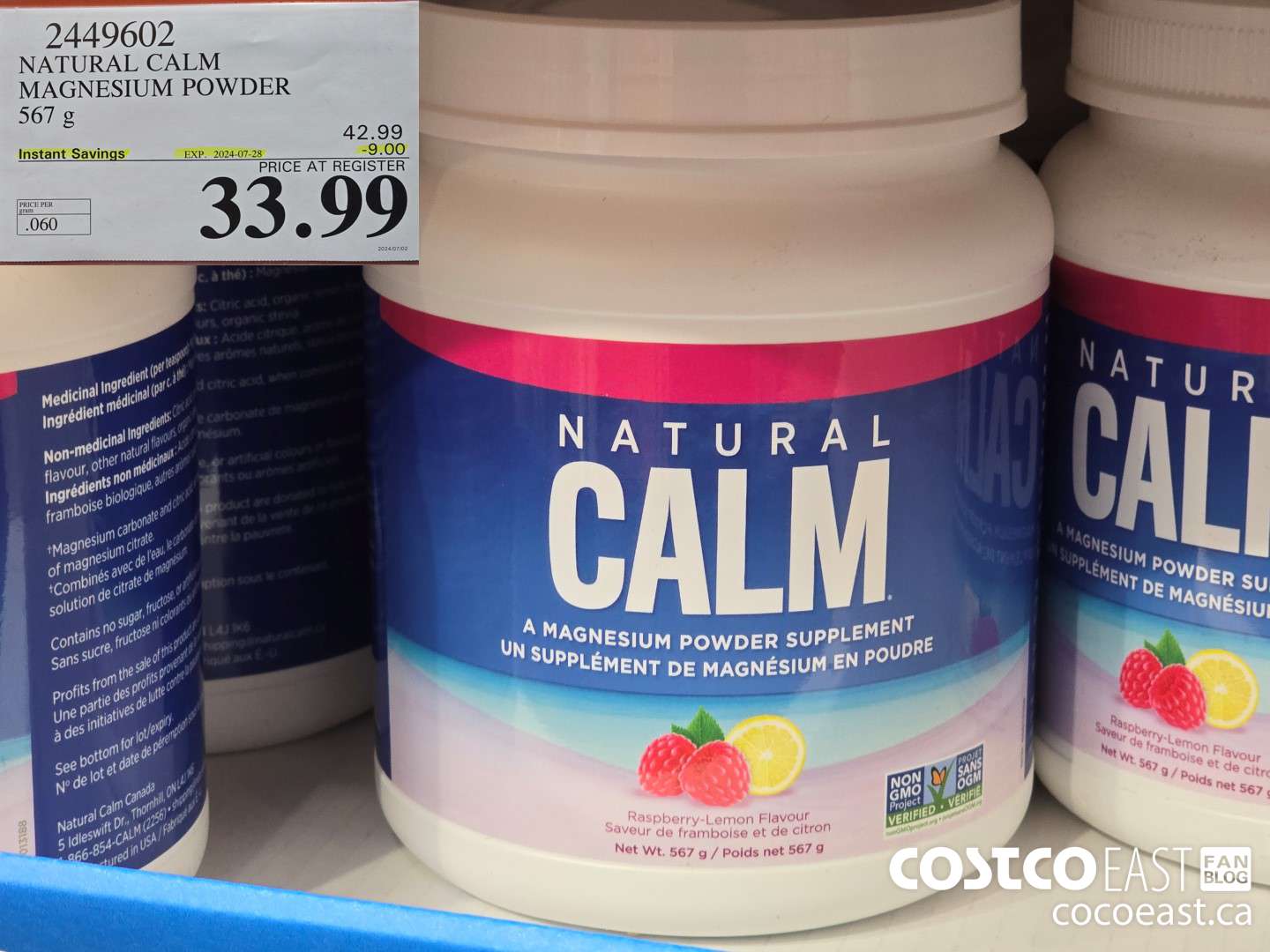 2449602 NATURAL CALM MAGNESIUM POWDER 567 G ($9.00 INSTANT SAVINGS EXPIRES ON 2024-07-28) $33.99