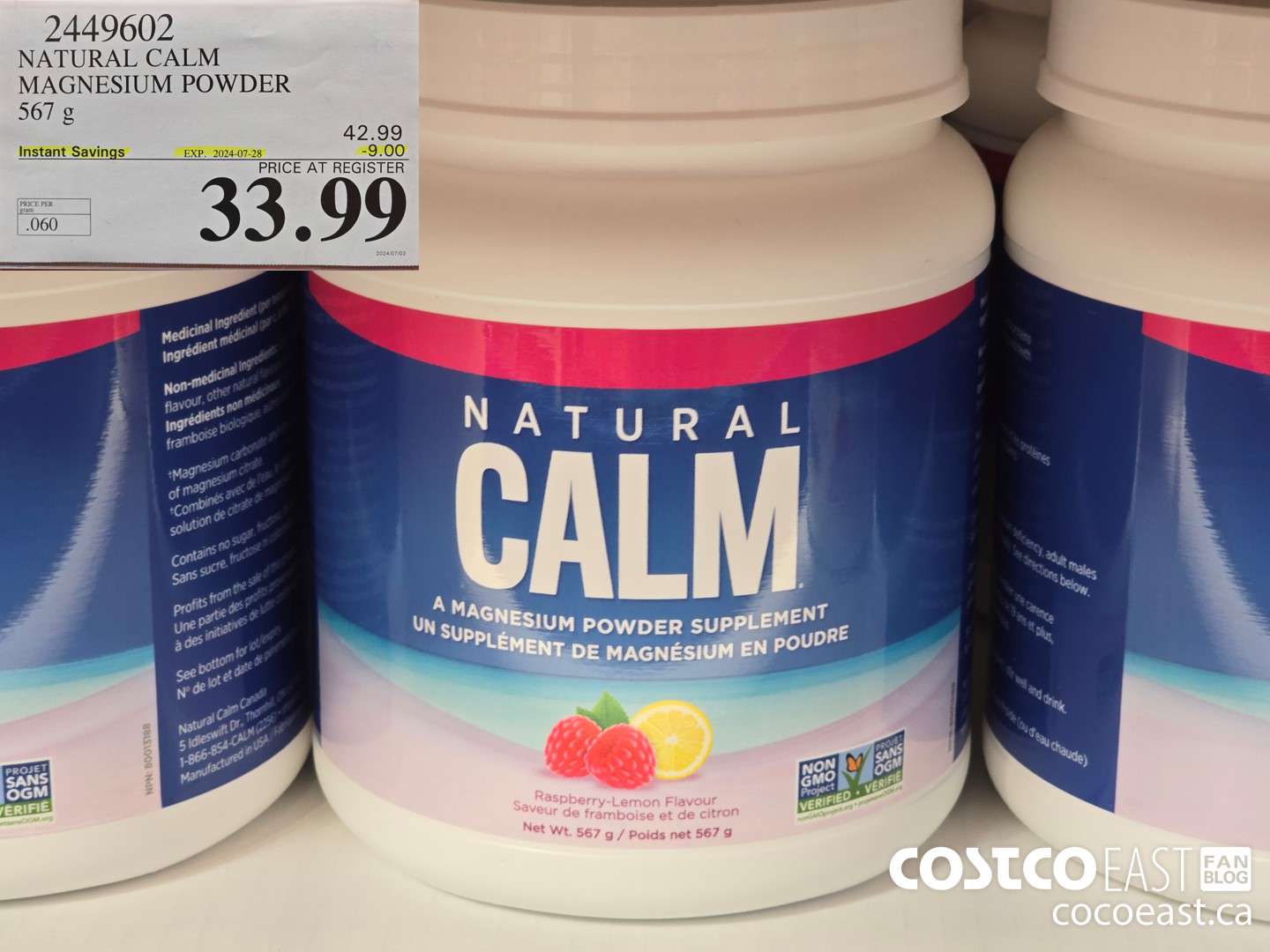 2449602 NATURAL CALM MAGNESIUM POWDER 567 G ($9.00 INSTANT SAVINGS EXPIRES ON 2024-07-28) $33.99