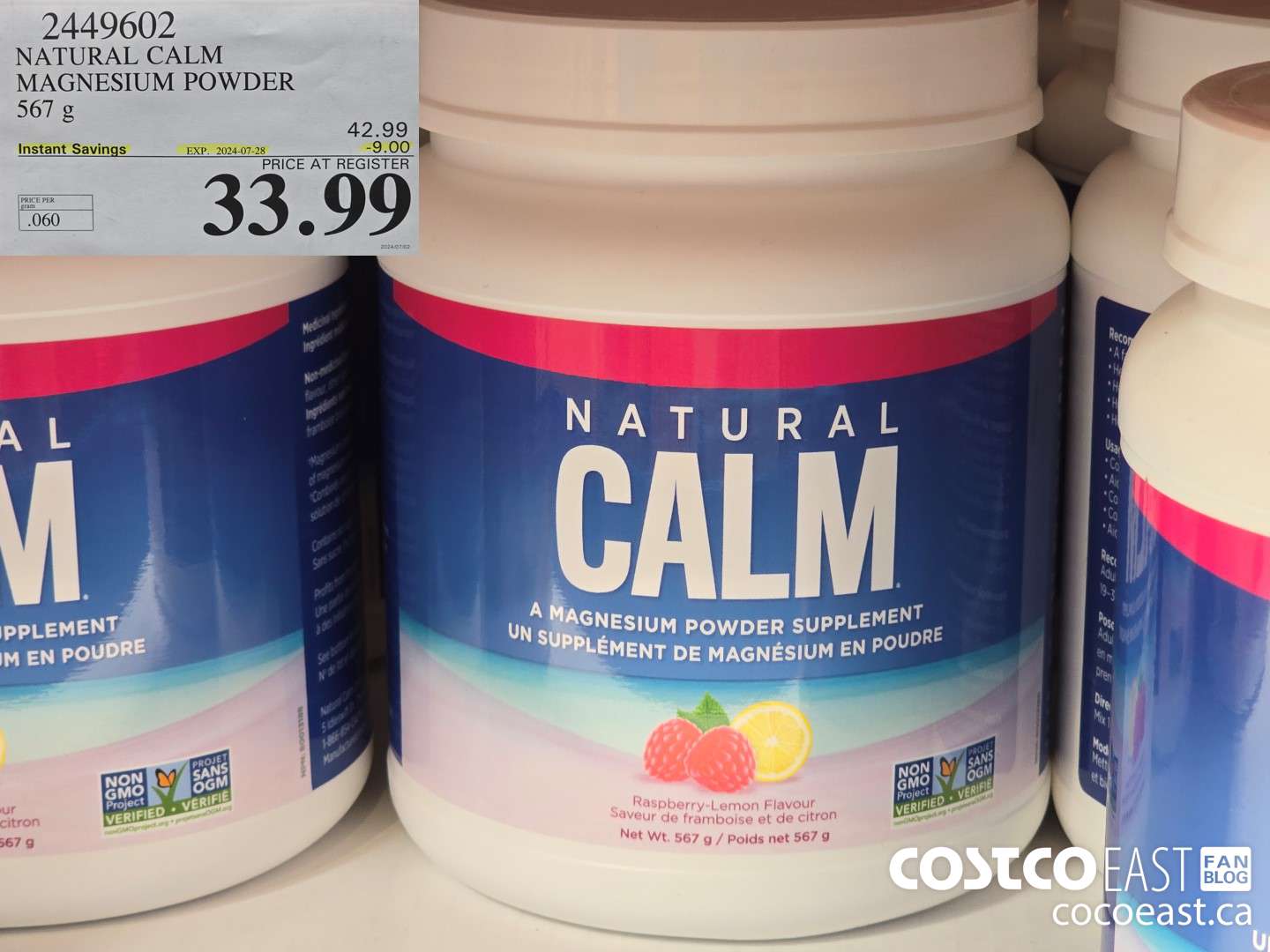 2449602 NATURAL CALM MAGNESIUM POWDER 567 G ($9.00 INSTANT SAVINGS EXPIRES ON 2024-07-28) $33.99