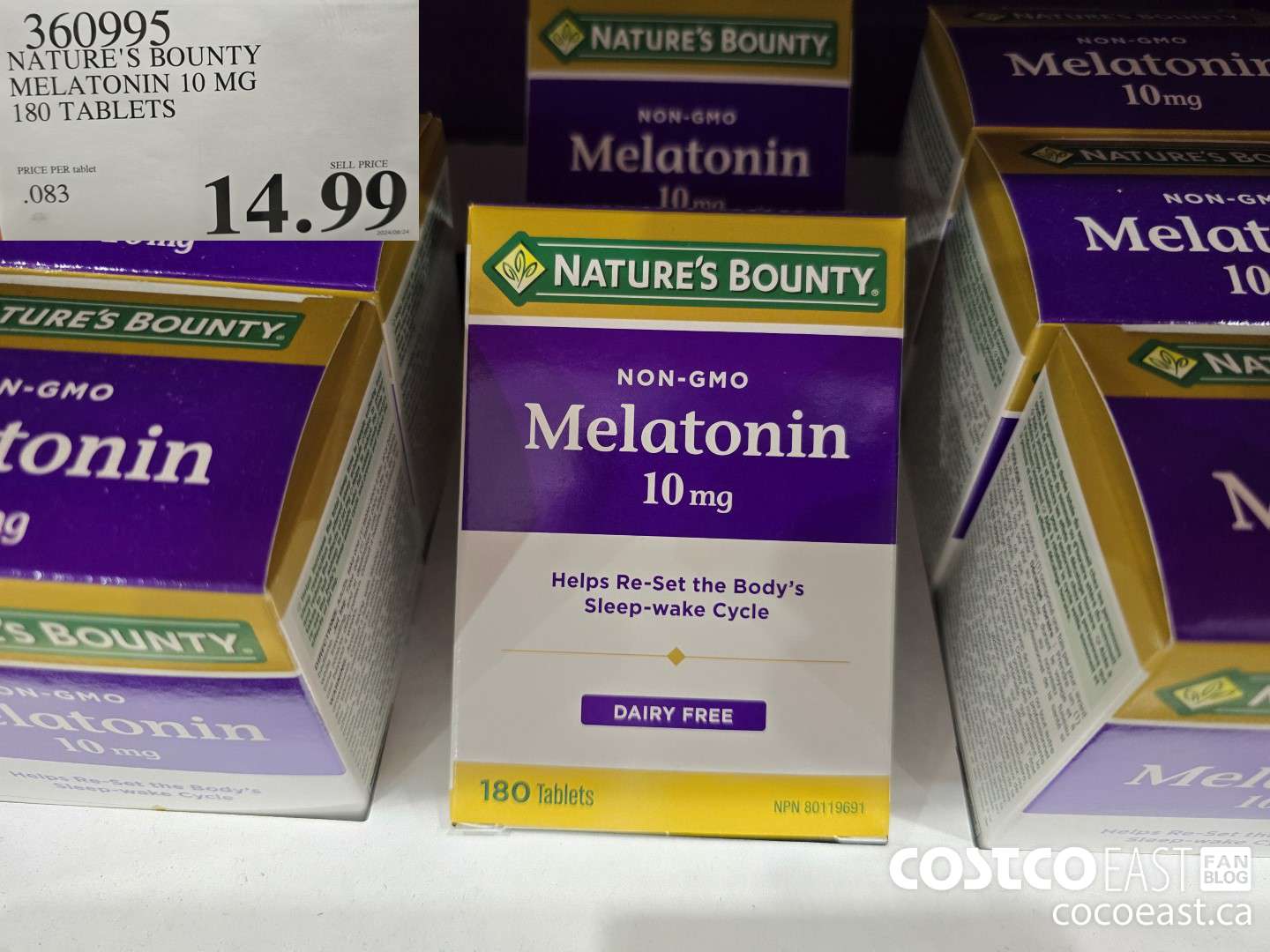 360995 NATURE'S BOUNTY MELATONIN 10 MG 180 TABLETS $14.99