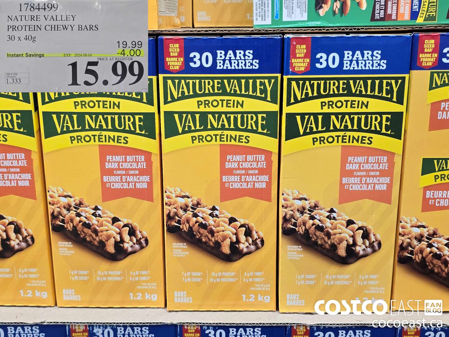 1784499 NATURE VALLEY PROTEIN CHEWY BARS 30 x 40G ($4.00 INSTANT SAVINGS EXPIRES ON 2024-08-04) $15.99