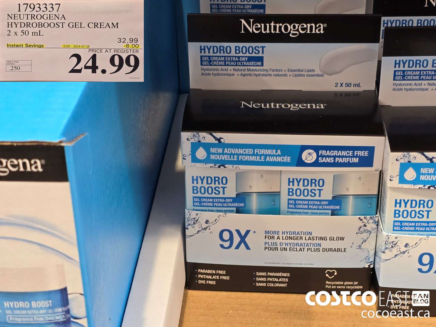 1793337 NEUTROGENA HYDROBOOST GEL CREAM 2 X 50 ML ($8.00 INSTANT SAVINGS EXPIRES ON 2024-07-28) $24.99