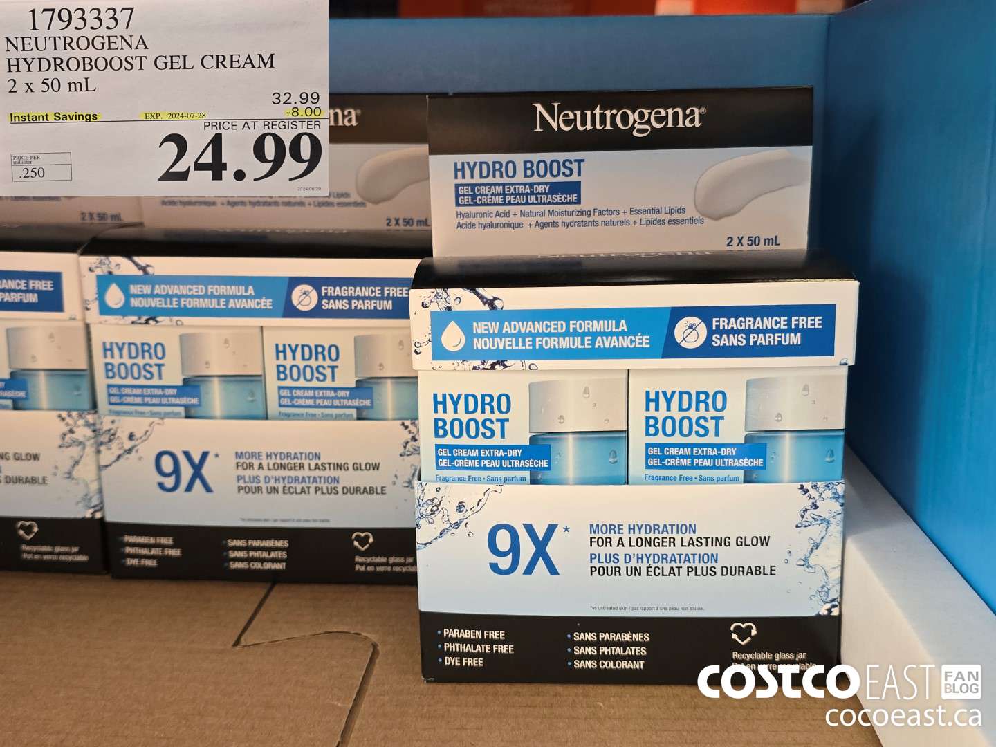 1793337 NEUTROGENA HYDROBOOST GEL CREAM 2 X 50 ML ($8.00 INSTANT SAVINGS EXPIRES ON 2024-07-28) $24.99