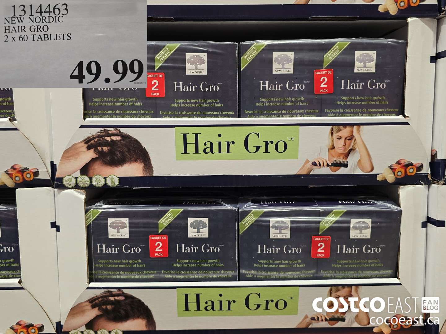 1314463 NEW NORDIC HAIR GRO 2 x 60 TABLETS $49.99