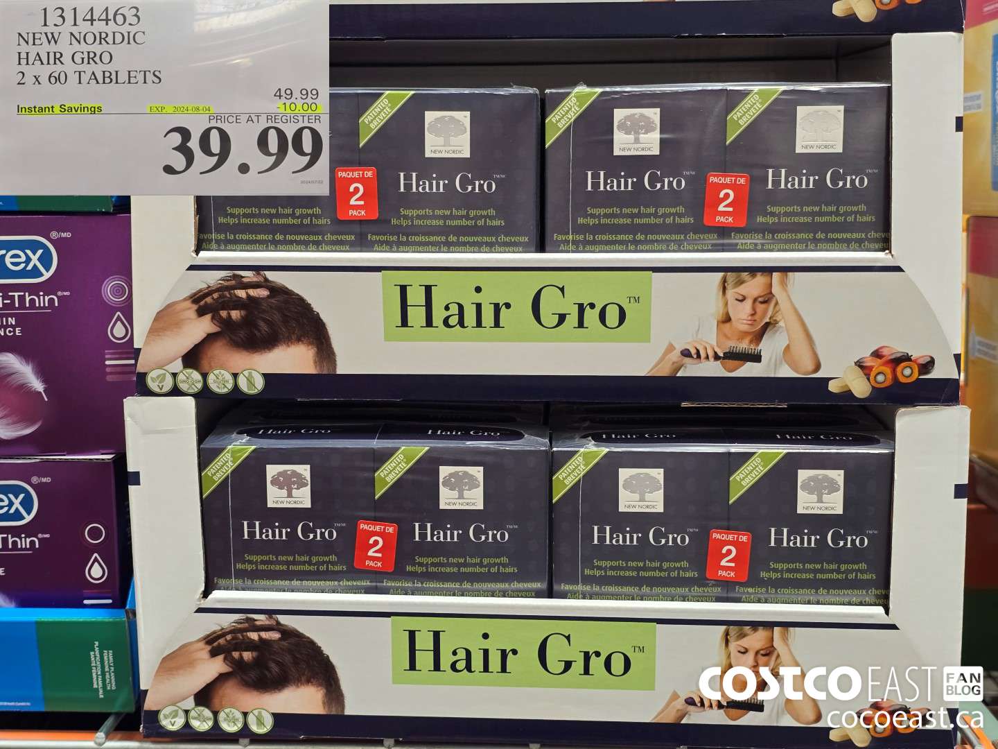 1314463 NEW NORDIC HAIR GRO 2 x 60 TABLETS ($10.00 INSTANT SAVINGS EXPIRES ON 2024-08-04) $39.99