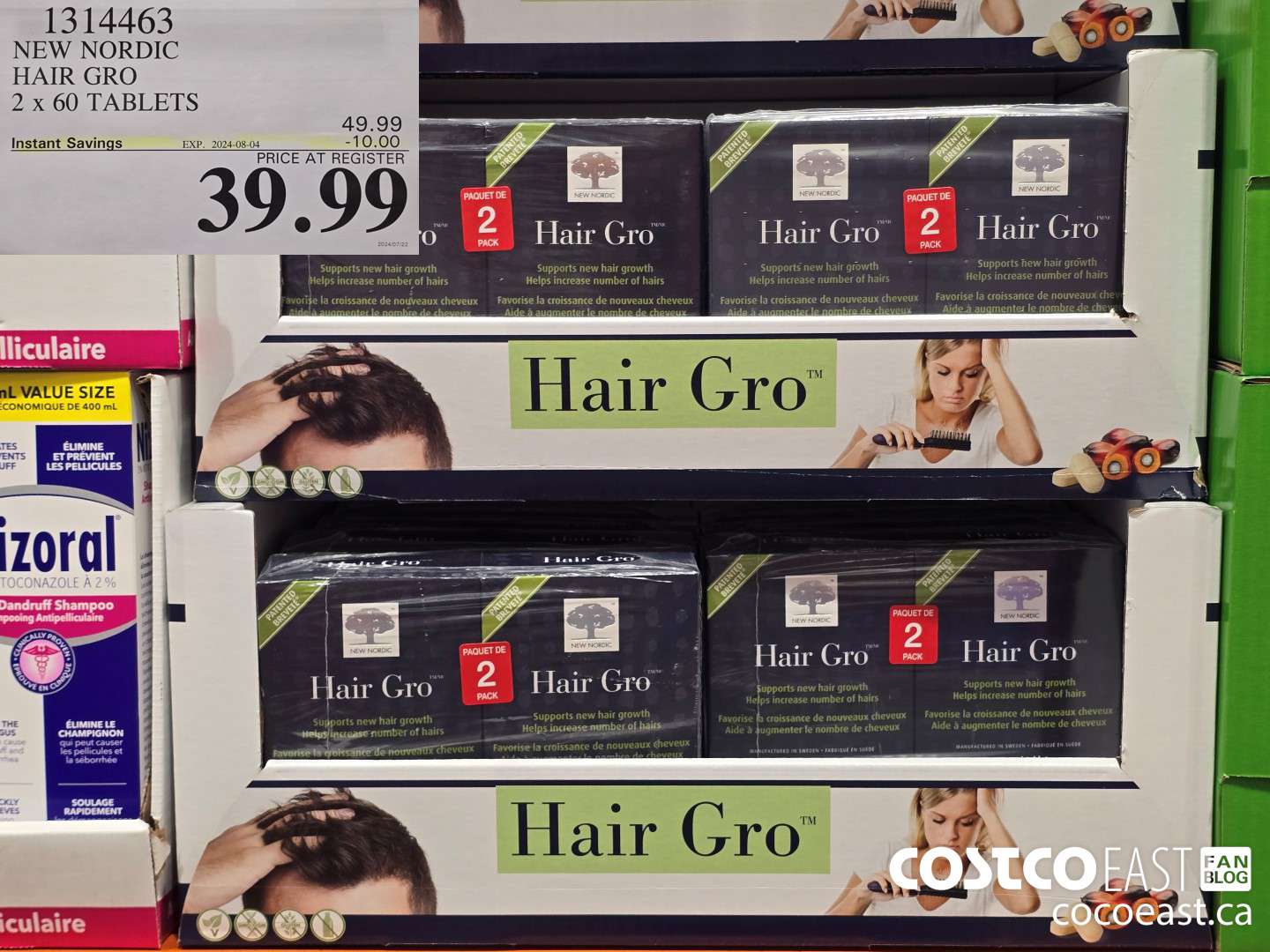 1314463 NEW NORDIC HAIR GRO 2 x 60 TABLETS ($10.00 INSTANT SAVINGS EXPIRES ON 2024-08-04) $39.99