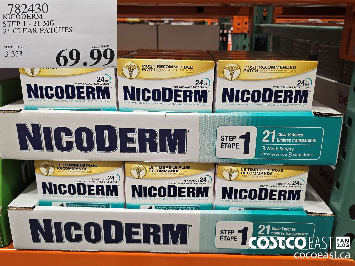 782430 NICODERM STEP 1-21 MG 21 CLEAT PATCHES $69.99