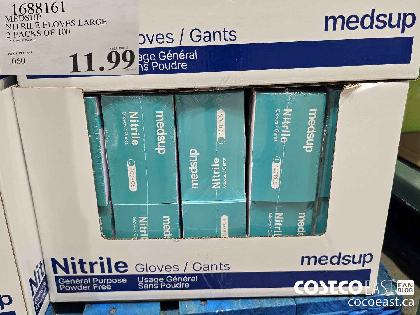 1688161 NITRILE GLOVES LARGE 2 PACKS OF 100 $11.99